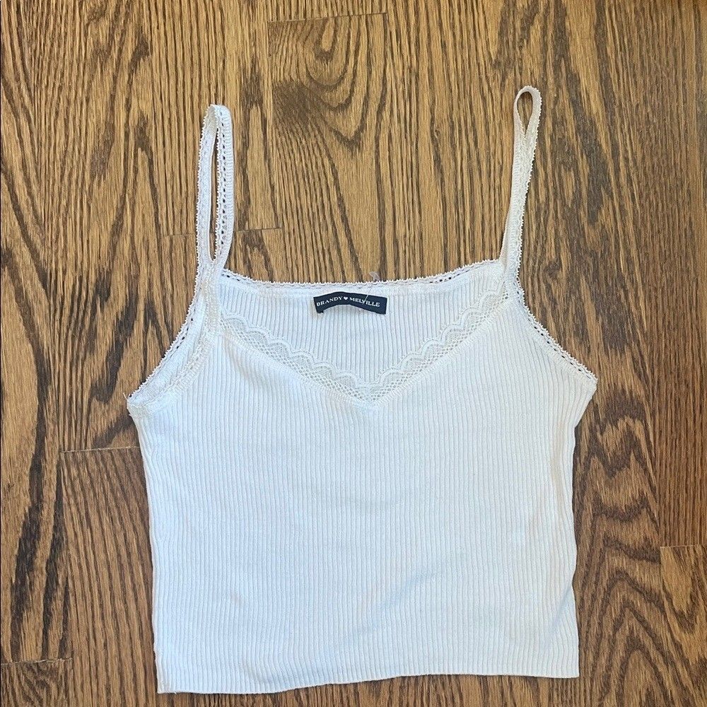 NWOT Brandy Melville White Camisole Crop Tank Top OS